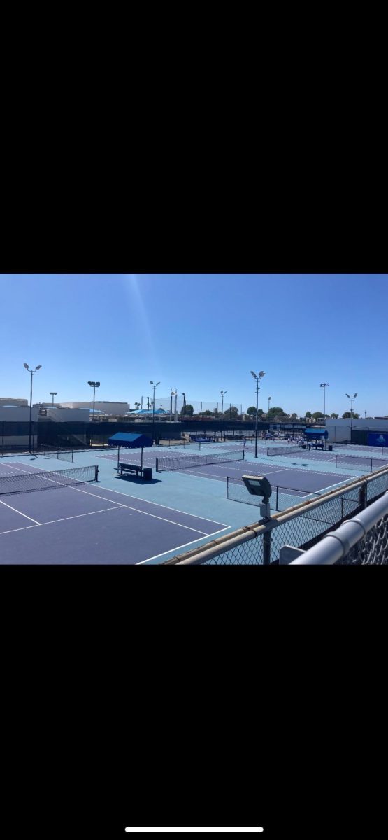 The CdM Tennis courts before the game.
Photo courtesy of Eden Clark on iPhone 