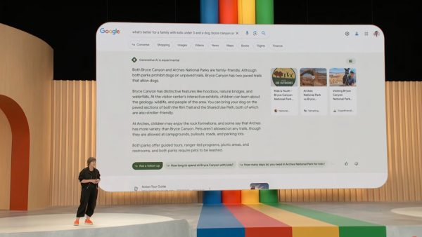 Google announces and features Overview at Google I/O 2023. Photo courtesy of Google. 