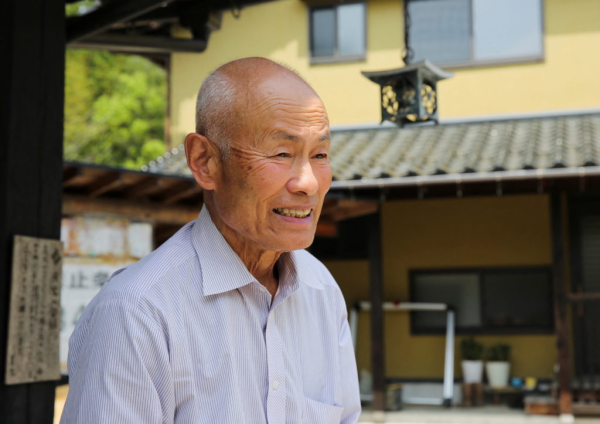 Toshi Mimaki (Co-Chair of Nihon Hidankyo) during an interview about his hopes for the organization. Photo courtesy of pbs.org